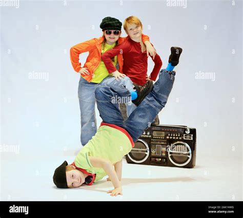 Kids Breakdance Team Stock Photo Alamy