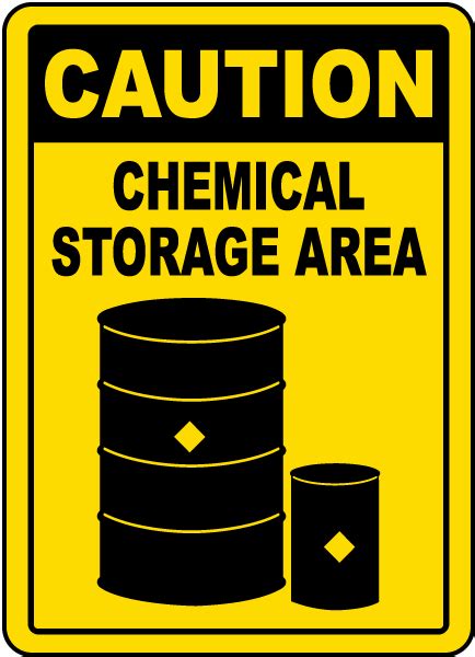 Caution Chemical Storage Area Sign G4812 By