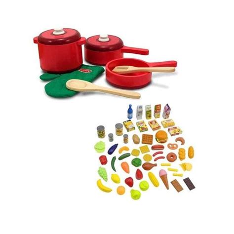 Melissa And Doug 52 Piece Deluxe Wooden Kitchen Accessory Set Free