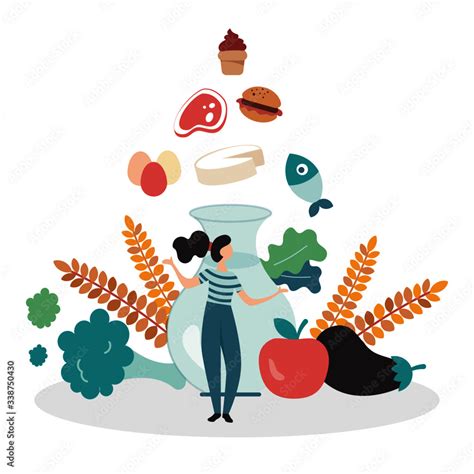 Vectorial Illustration Of A Balanced Nutrition Represented With The