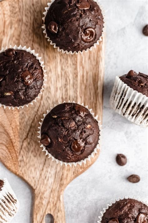 Healthy Double Chocolate Zucchini Muffins Ambitious Kitchen
