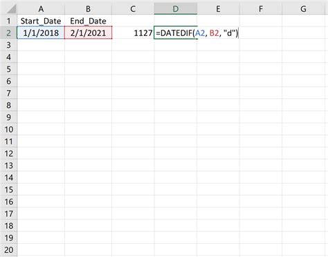 How To Calculate The Difference Between Two Dates In Excel