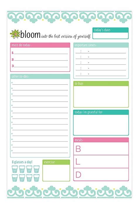 Bloom Daily Planners 6 X 9 Planning System To Do Pad Tear Off Daily