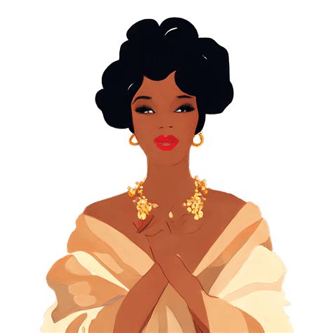 Beautiful African American Woman In Glamorous Style By Alphonse Mucha · Creative Fabrica