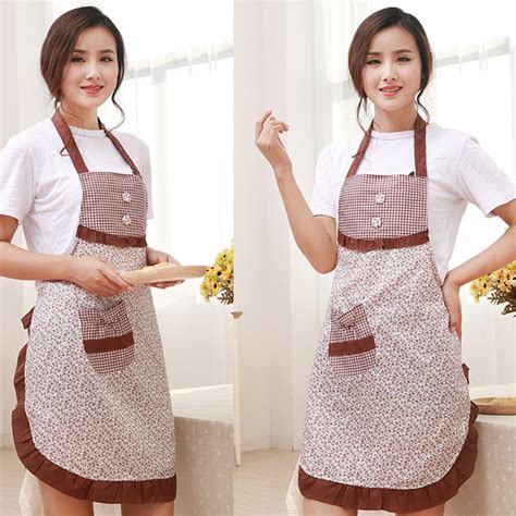 Fashion Women Bowknot Cooking Kitchen Restaurant Bib Apron With Pocket Dress