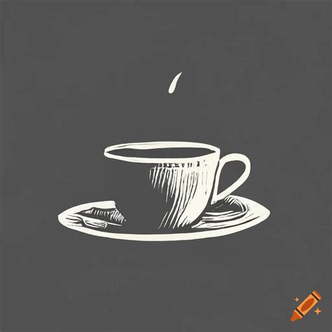 Minimalist Linocut Print Of A Coffee Cup On Craiyon