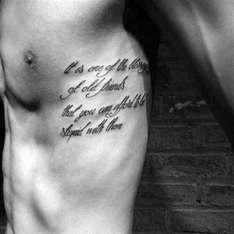 40 Rib Quote Tattoo Designs For Men Reminder Ink Ideas