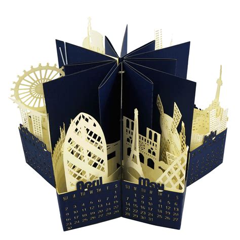 Pop Up Paper Craft Architectural 3d Pop Up Calendar Abra Cards