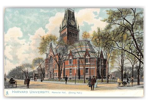 Cambridge Massachusetts Memorial Hall Harvard University Vintage