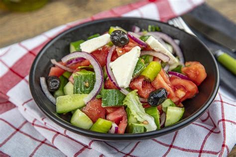 Mediterranean Salad Greek Salad With Fresh Vegetables Feta Cheese And