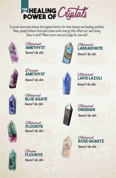 The Healing Power Of Crystals A Useful Chart Rgeology