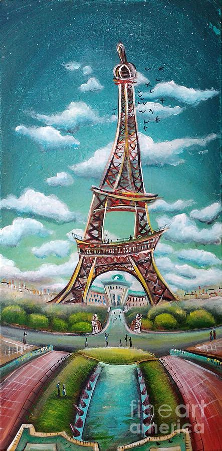 Eiffel Tower Painting By Lucia Chocholackova