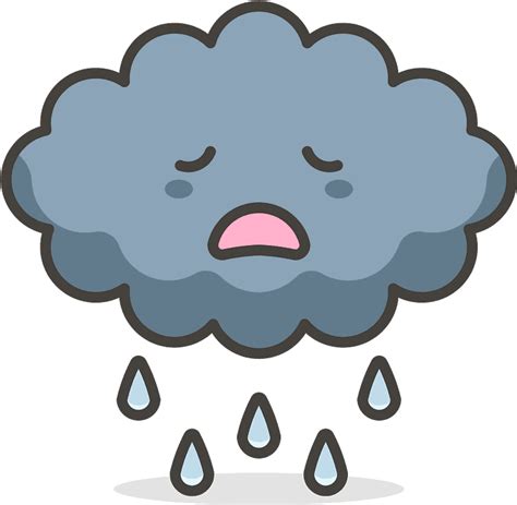 Cloud With Rain Emoji Clipart Cartoon Cloud  Png