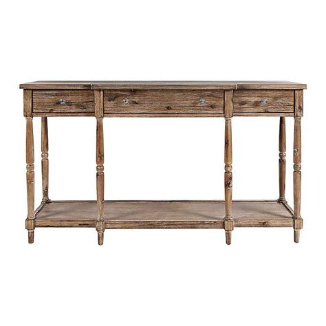 Natural Stately 3 Drawer Console Table In 2020 Narrow Console Table