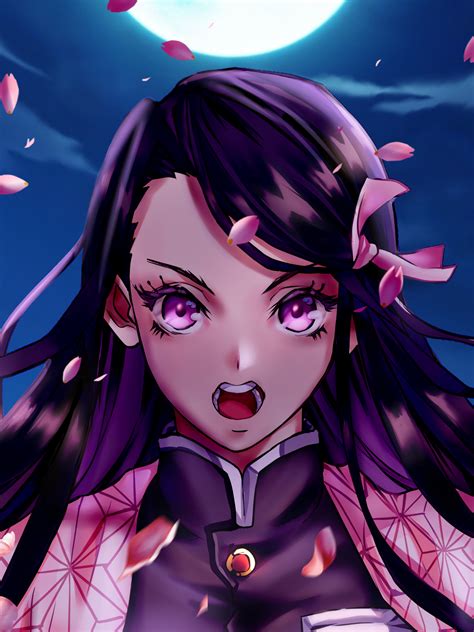 1536x2048 Resolution Nezuko Kamado Angry Kimetsu No Yaiba Art 1536x2048