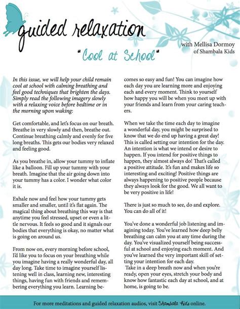 Kids Guided Meditation Script For Self Confidence At School Guided