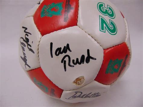 Signed 1980s Liverpool F C Football Signatures Incl Ian Rush