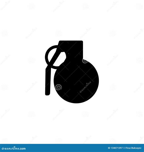 Grenade Icon Vector Sign And Symbol Isolated On White Background