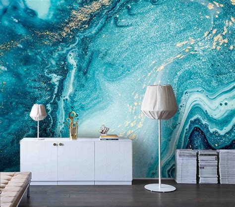 3d Abstract Blue Marble Wall Mural Wallpaper 33 Jessartdecoration