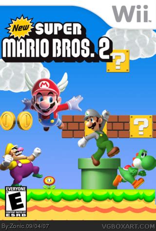 Enjoy this new version of the classic super mario bros and choose your favorite character to jump and dodge obstacles. New Super Mario Bros. 2 Wii Box Art Cover by Zonic