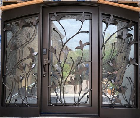 Entry Doors With Sidelights Single Wrought Iron Phoenix Valley