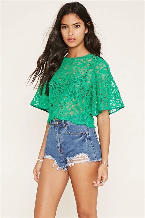 Scalloped Lace Top Forever 21 2000186331