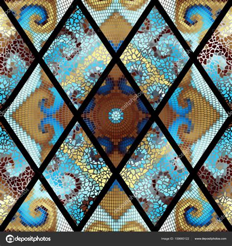 Seamless Mosaic Art Pattern — Stock Vector © Kastanka 159660122