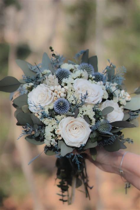 Get the best deals on blue artificial flowers & silk flowers. Dusty Blue Bouquet | Blue and Gray Bouquet | Blue Bouquet ...