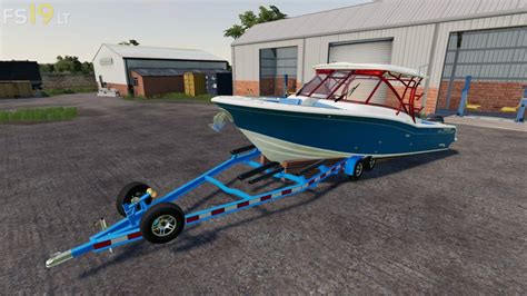27 FT Grady White Boat Trailer V 1 0 FS19 Mods Farming Simulator
