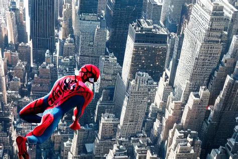 Spider Man Swinging Through New York By Emmanuel Stable Diffusion