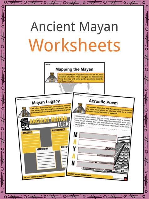 Ancient Mayan Facts Worksheets Origins And History For Kids