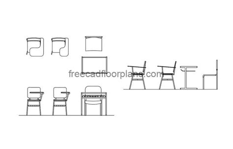 Classroom Chairs Autocad Block Free Cad Floor Plans