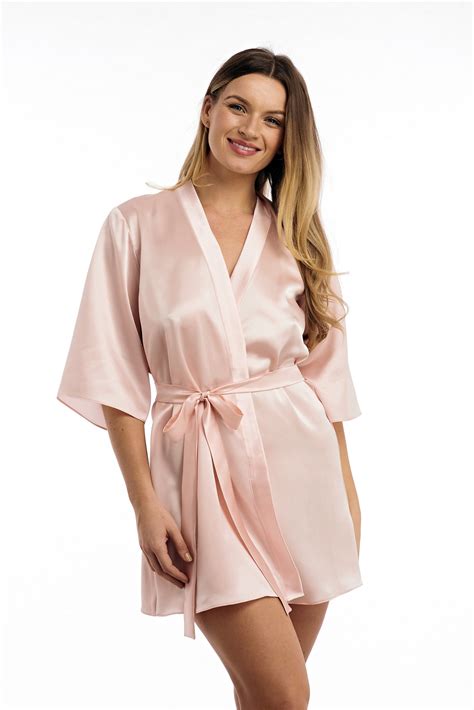 pink 100 silk robe silk satin robes luxury kimono wrap etsy
