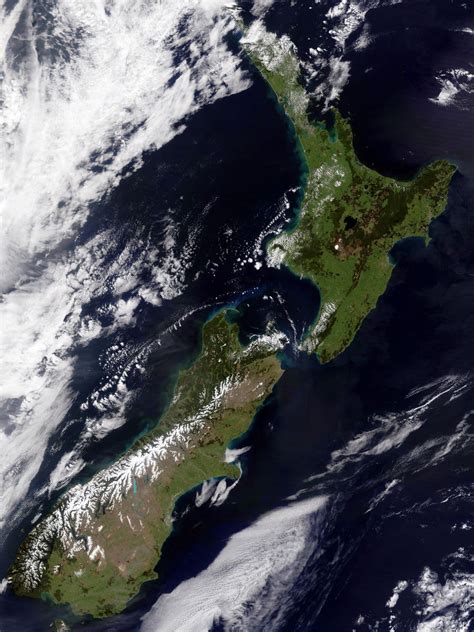 Large Detailed Satellite Map Of New Zealand New Zealand Oceania