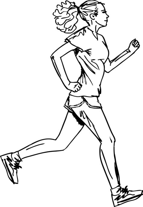 Sketch Of Female Marathon Runner Vector Illustration Royalty Free Stock Image Storyblocks