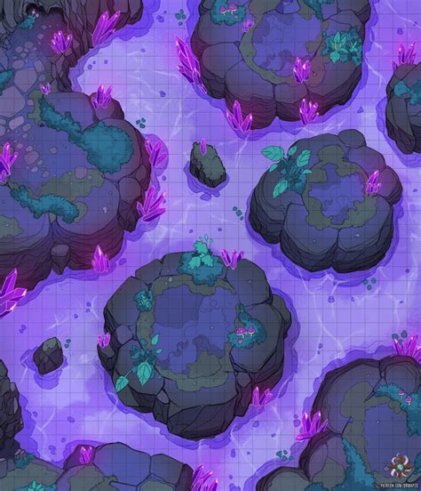 Crystal Cave Battle Map 30x35 Dndmaps