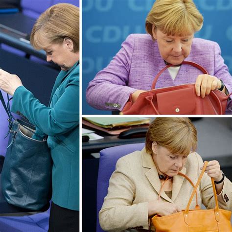 Angela Merkel Loves Rummaging Through Her Enormous Handbag