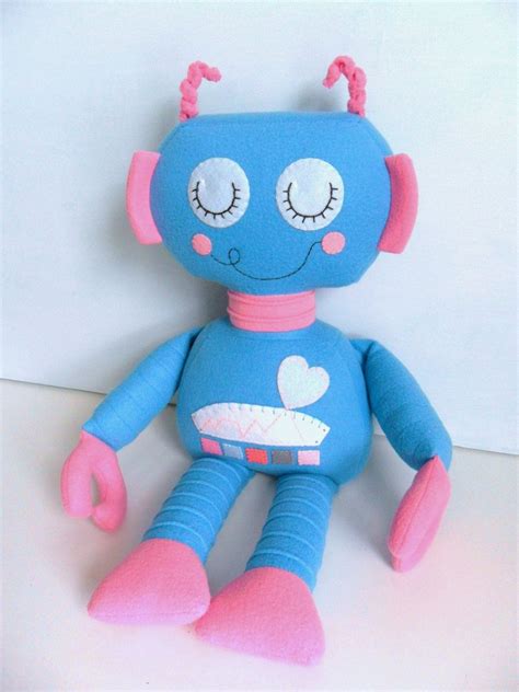 Girl Robot Softies Plushies Robot Party Robot Girl Glitter Paint