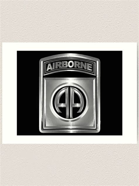 Magnificent 82nd Airborne Division Silver Metallic Patch Art Print By