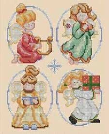 At artecy cross stitch we care very much about offering patterns that are easy to stitch. Angels (free cross-stitch pattern from DMC) | Cross stitch ...