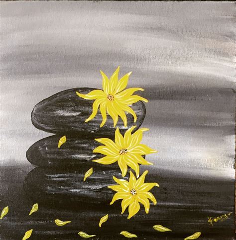 Zen Stone Canvas Painting Canvas Painting Painting Sketches