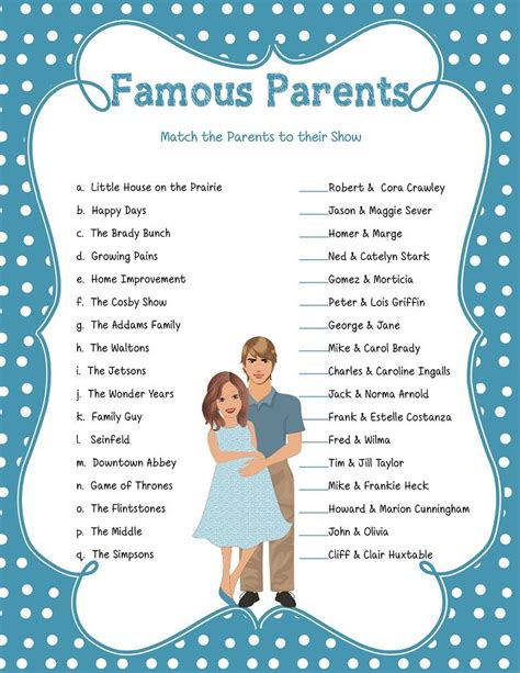 Famous Parents Baby Shower Games Celebrity Baby Game Baby Etsy Boy