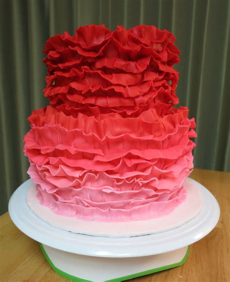 Beautiful Ombre Ruffled Cake Cake Ruffle Cake Cakes And More