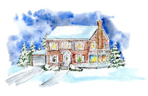 Cottage Winter Scene Stock Vector Illustration Of Winter 21512864