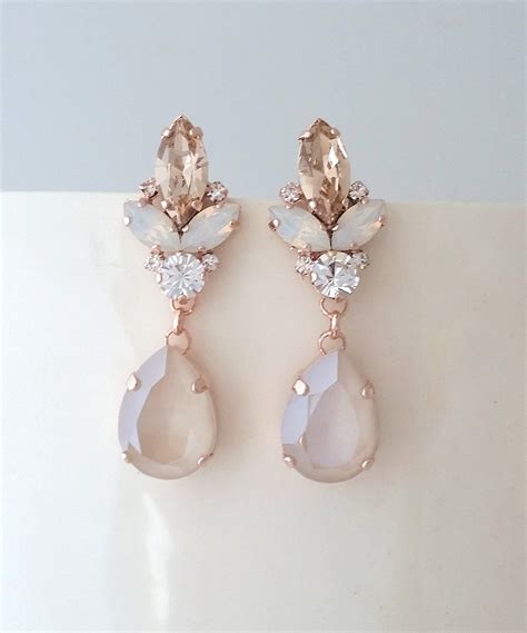 Bridal Earrings Dropivory Cream Earringswhite Opal Etsy