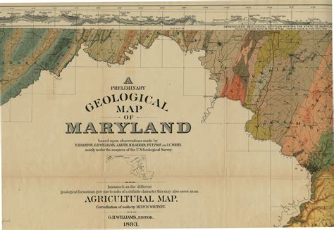 A Preliminary Geological Map Of Maryland 1893 Map Historical Maps