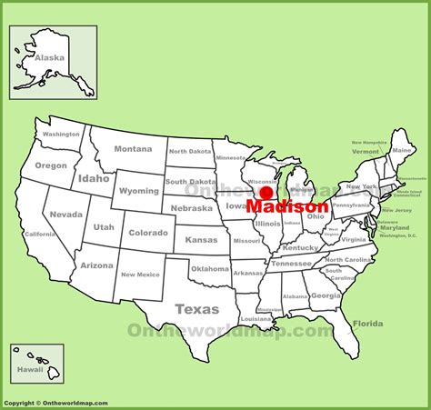 Madison Location On The Us Map