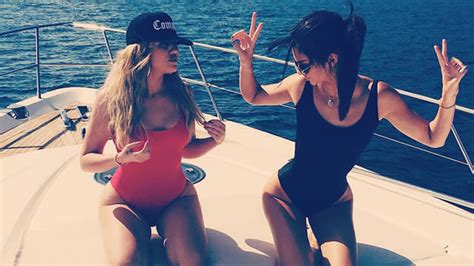Khloe Kardashian And Kendall Jenner In Matching Swimsuits Show Off