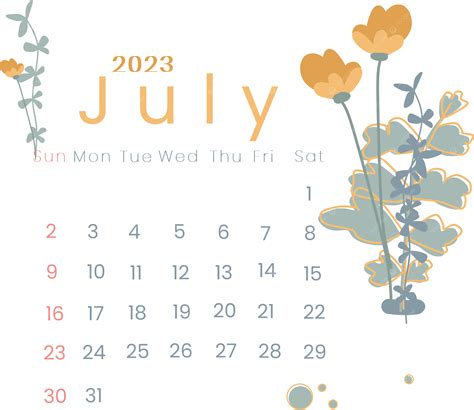 Gambar Bulan Kalendar Julai 2023 Kalendar Bulan Julai 2023 Png Dan