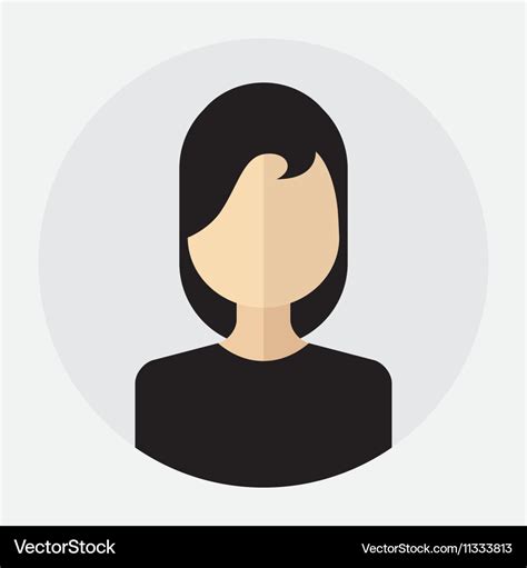 Female Face Avatar Round Flat Icon With Women Vector Image